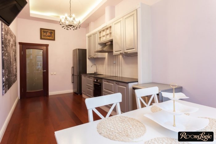 painting and wallpaper in the kitchen