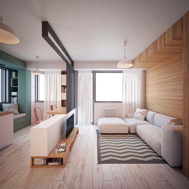 partition breakfast bar in one-bedroom apartment