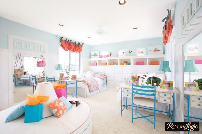pastel color scheme in the kids’ room