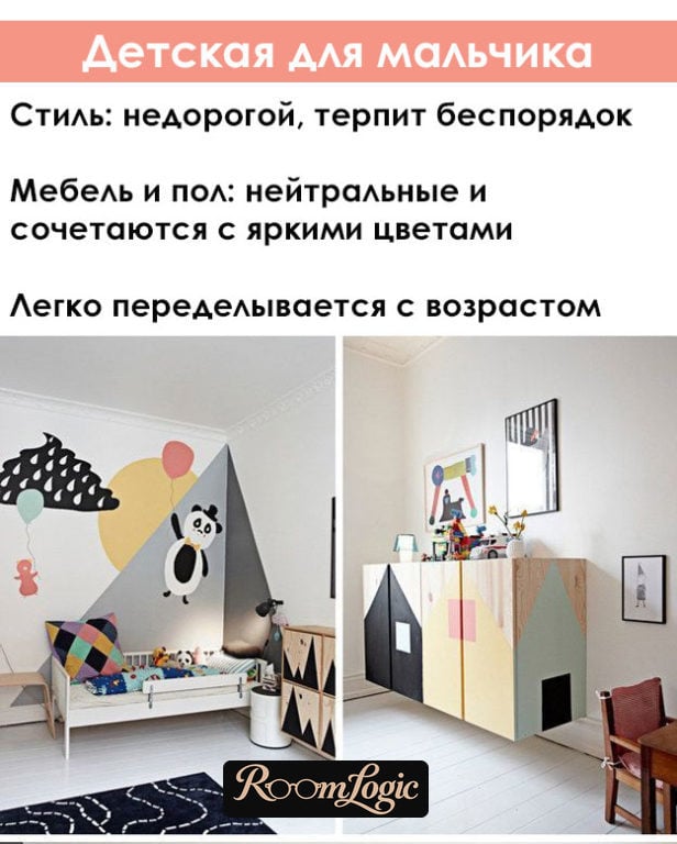 pastel-colored boys' room design