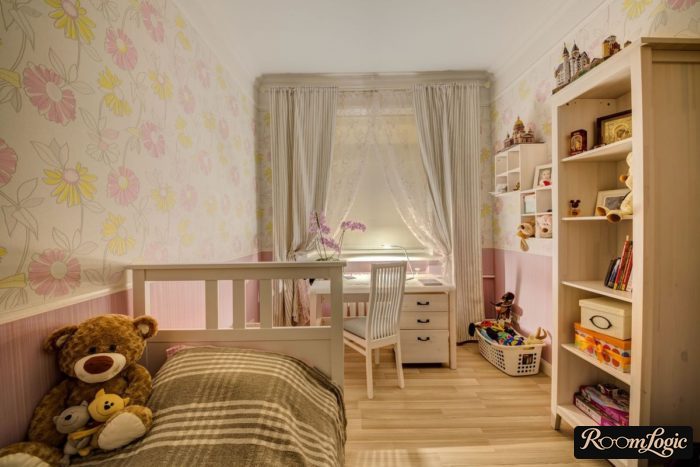 pastel yellow and pink in a girl's room