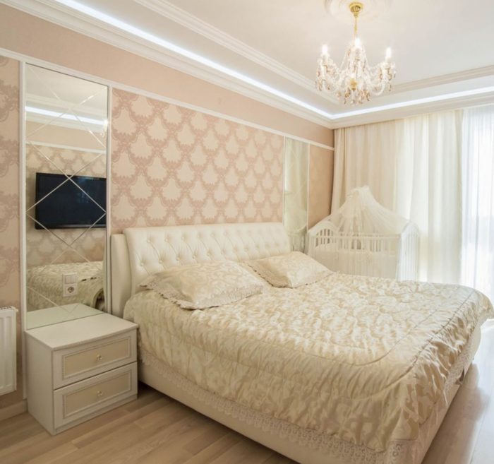 peach patterned wallpaper for bedroom