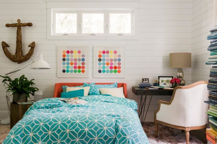 pictures with bright multicolored abstraction in the design