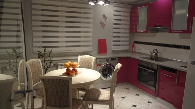 pink kitchen cabinet set