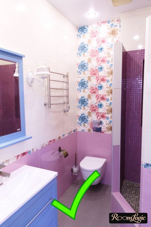 pink tile with flowers for bathroom