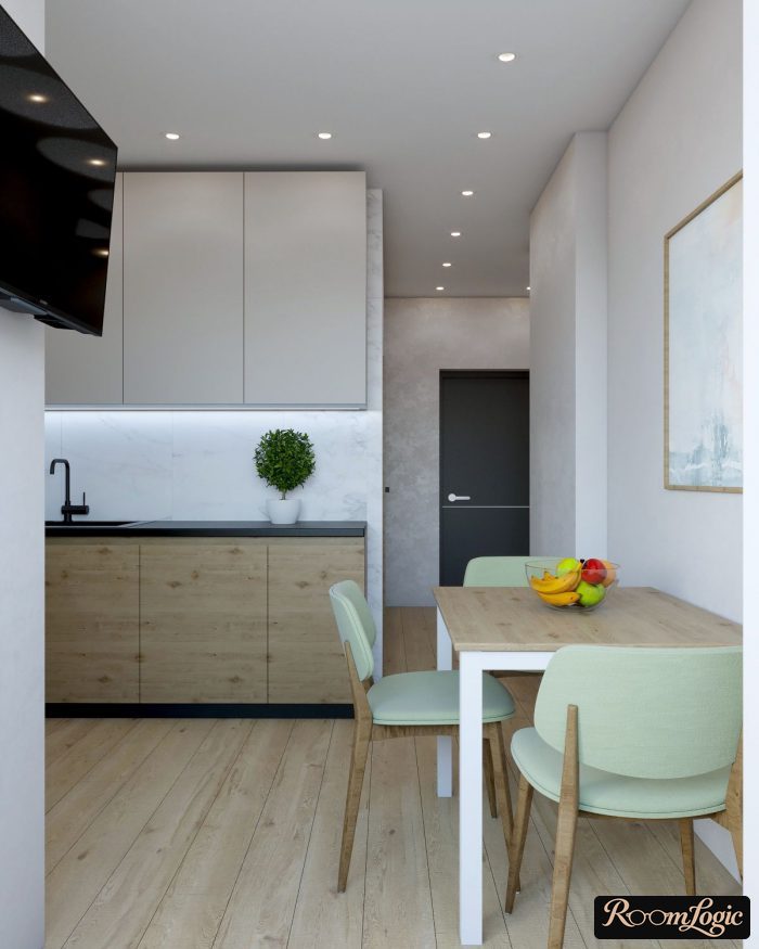 pistachio green in kitchen interior