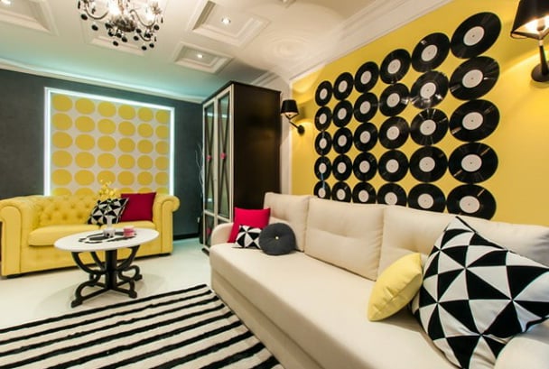 pop-art record on the wall