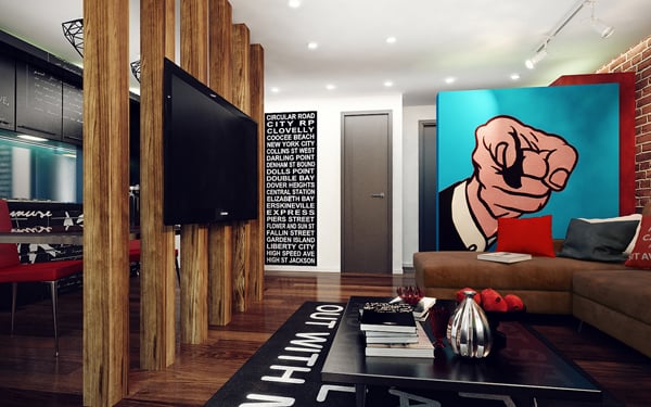 pop-art style in studio interior