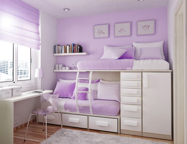 purple kids' room for two