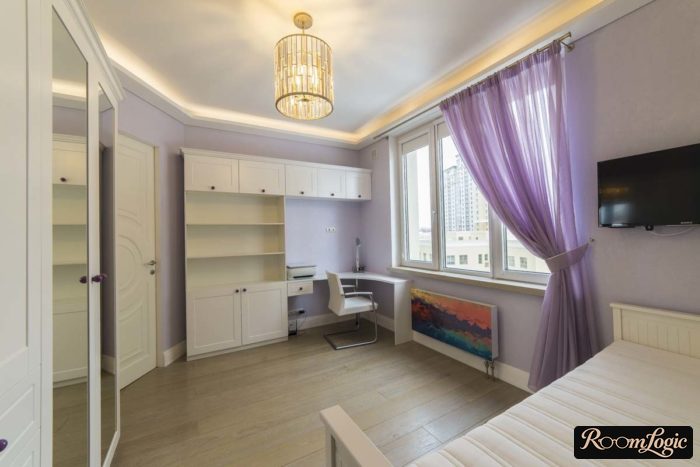 purple room for a girl in modern classic style