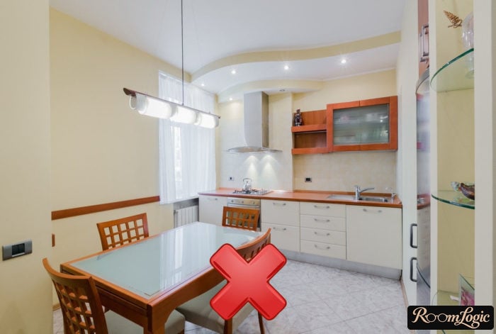 range hood without cabinets in a small kitchen