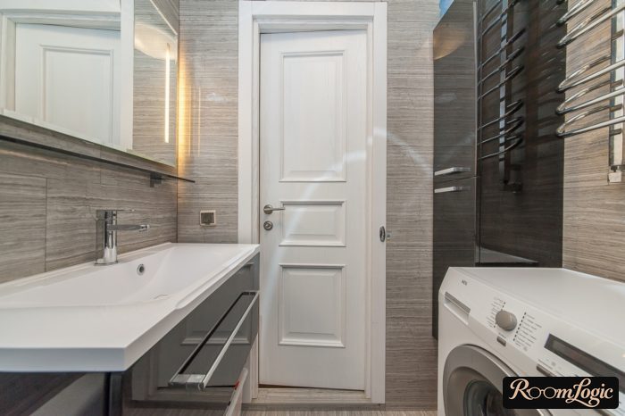 Real interior of a small bathroom