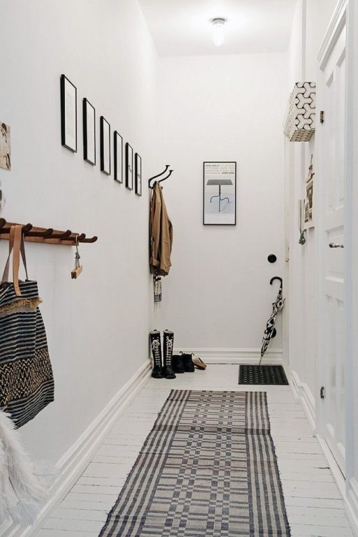 real interior of a white hallway in an apartment