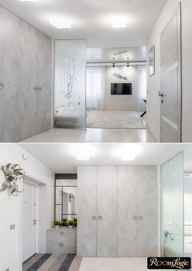 real photos of modern designed entryway in apartment interior
