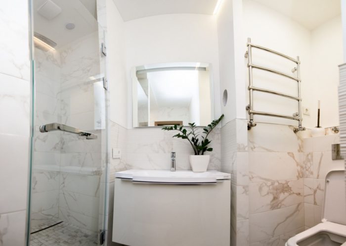 rectangular tile under white marble