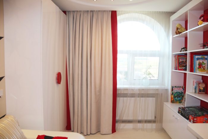 red and white kids' room for a girl