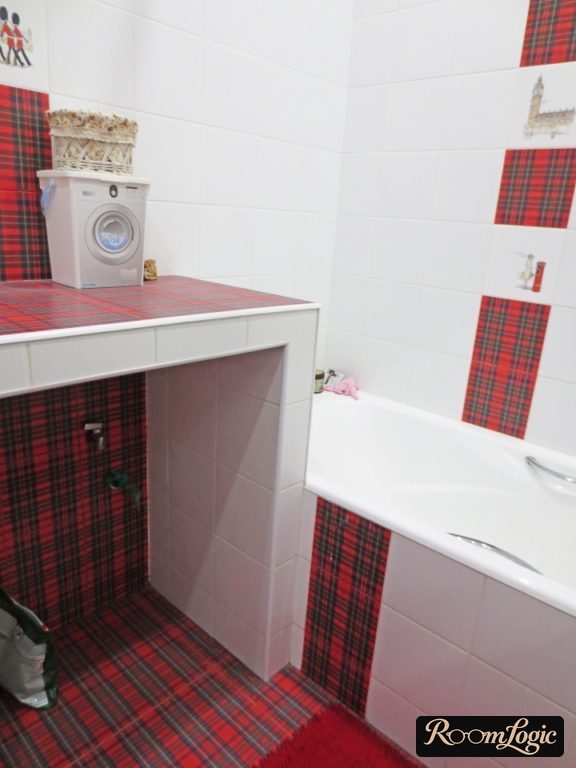 red and white tile for the bathroom