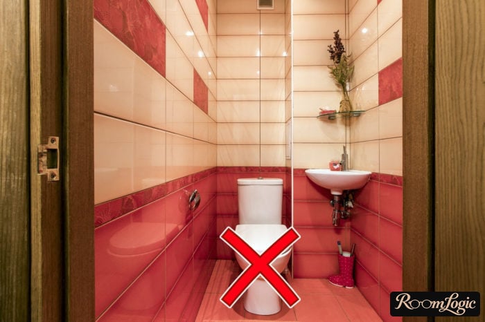 red tile in the toilet