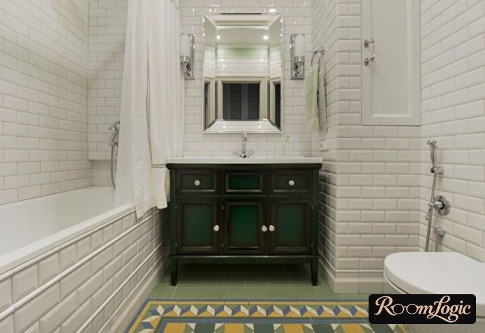 remodel of bathroom in tiny apartment with wall leveling
