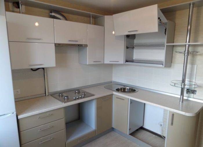 remodeled kitchen in a tiny apartment