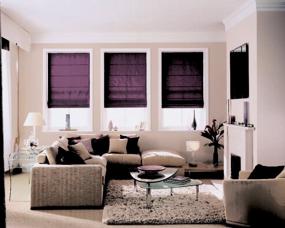 purple roller shades