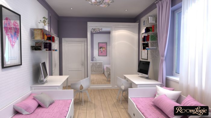 Design of a kids' room for two girls