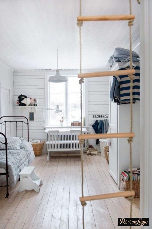Rope ladder in boys' room