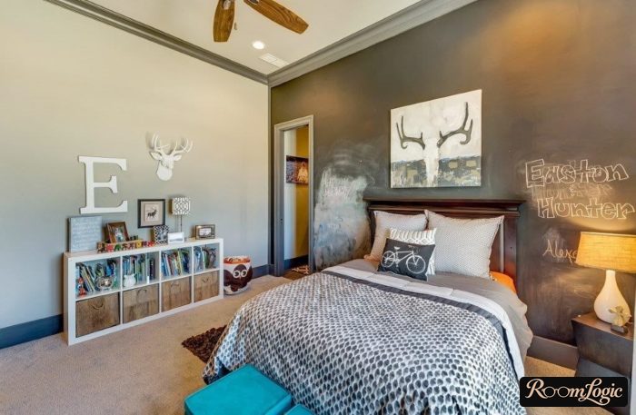 Rough interior space for a young man
