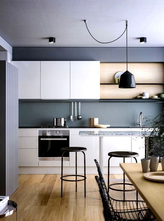 scandinavian kitchen photo in a standard apartment