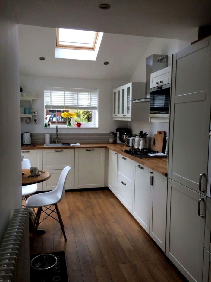 scandinavian style in kitchen-living room