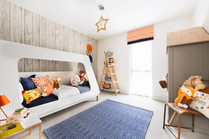scandinavian style interior in kids’ room
