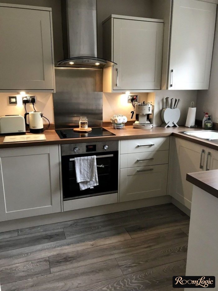 scandinavian style kitchen in apartment photo