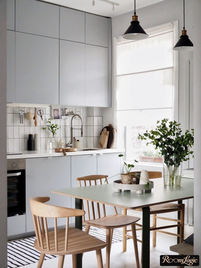 scandinavian style kitchen-living room