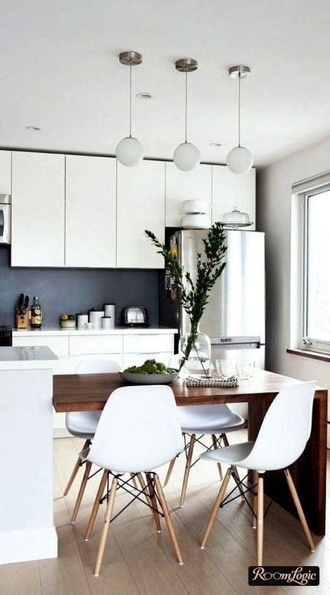 scandinavian-style kitchen remodel with ceiling-high cabinetry