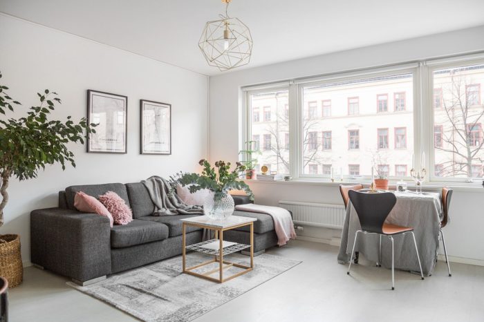 scandinavian style studio interior