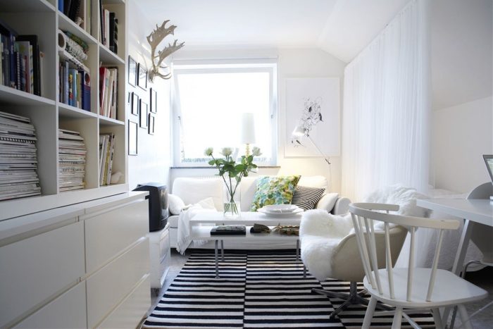 Scandinavian-style white furniture