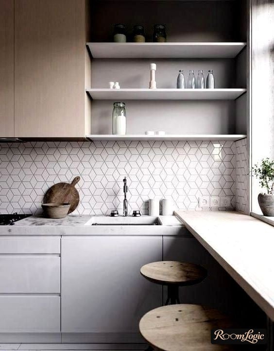 scandinavian-style white kitchen for sale