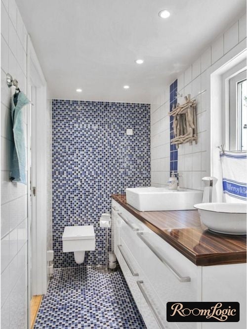 scandinavian styled bathroom