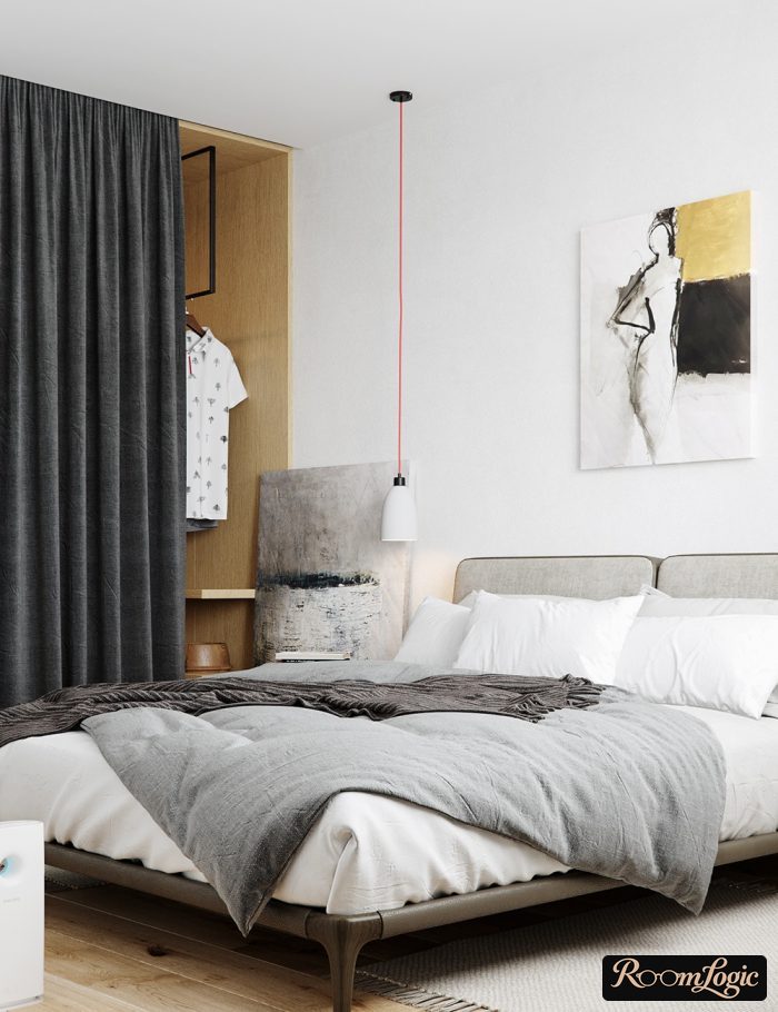 scandinavian styled bedroom design