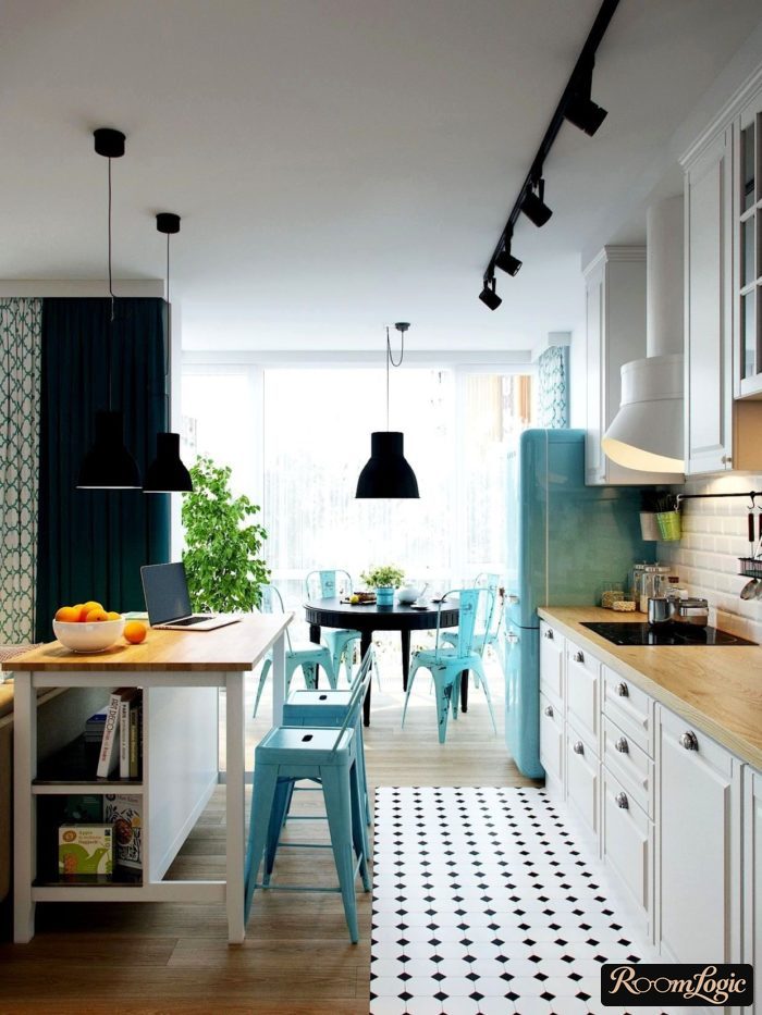 scandinavian styled corner kitchen