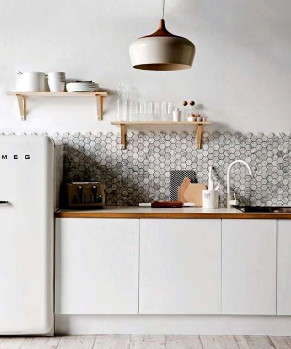 scandinavian styled kitchen without upper pull out drawers