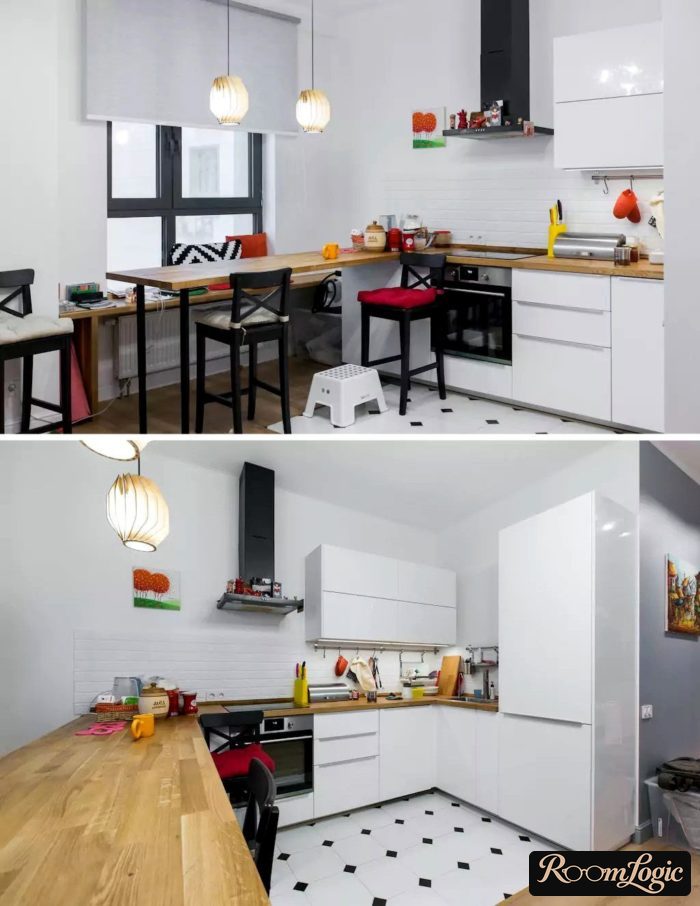scandinavian styled white kitchen