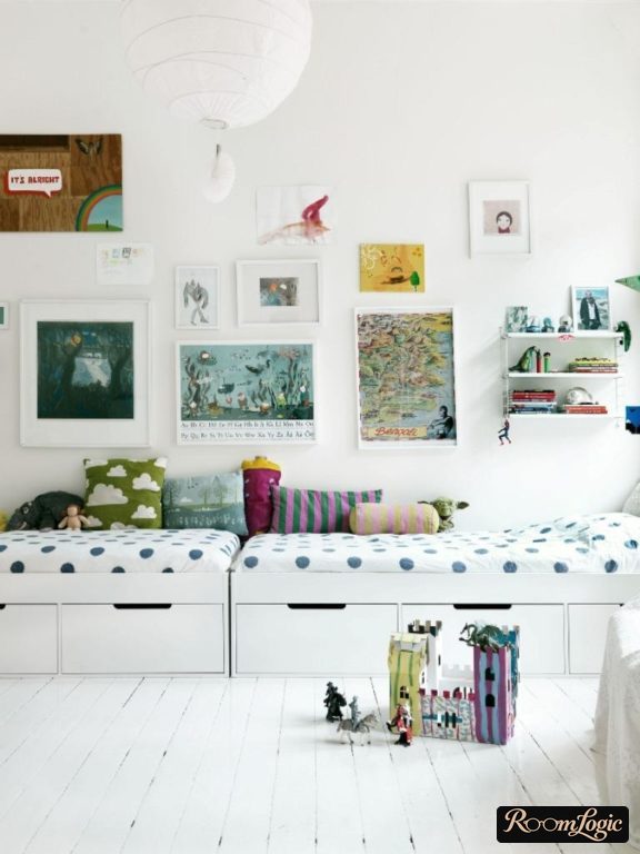 Scandinavian white style in a boys' room