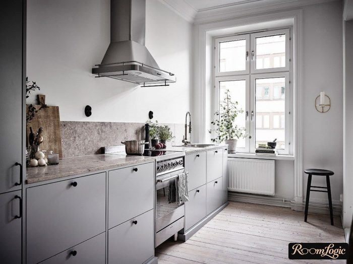 separate ceiling range hood from stainless steel