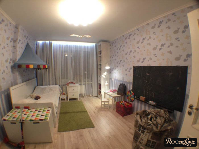 Separate lighting in kids’ bedroom