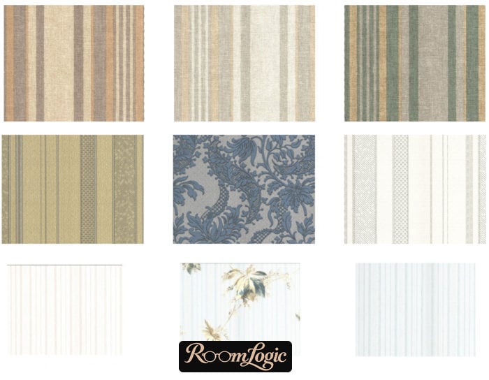 several wallpaper designs in the bedroom