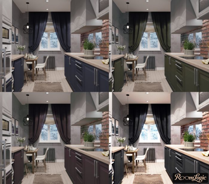 shades for a gray kitchen in a modern style