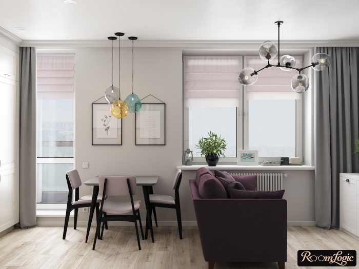shades of lilac in the living room