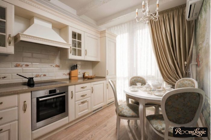 silken curtains milk chocolate on white kitchen