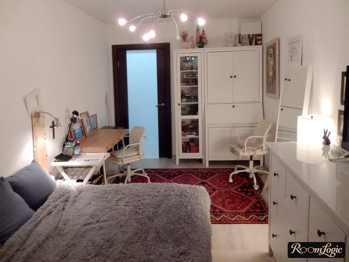 a gray-yellow teenager's room